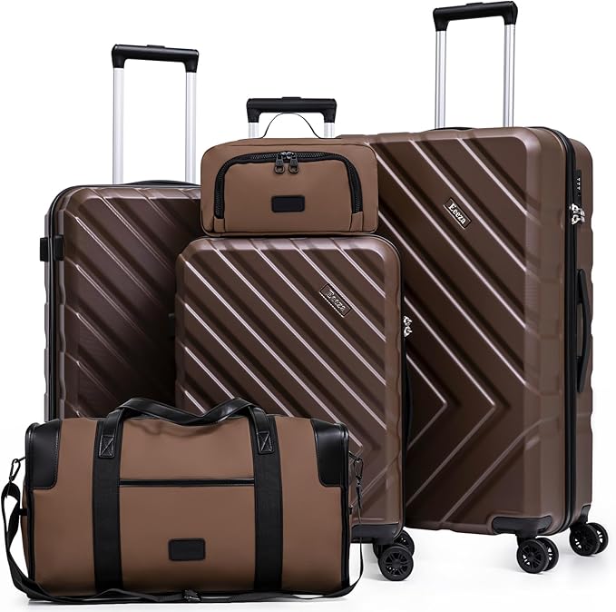 Luggage Sets 5 Piece, Suitcases with Wheels, ABS Hard Case Luggage with TSA Lock Spinner Wheels, Carry On Luggage Set(5 Piece Sets (20"/24"/28"/DB/TB))