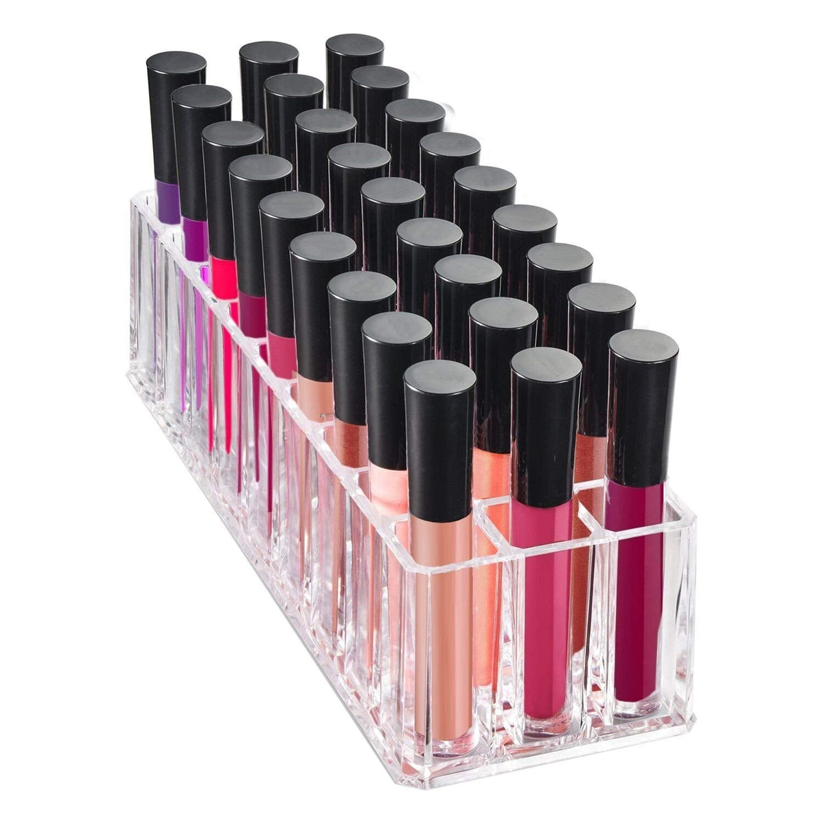 FAJ Eyeshadow Palette Lipgloss Organizers, Acrylic Makeup Holder for Vanity, Drawer Storage, Cosmetics Pallets Countertop Clear Storage (27 spaces)