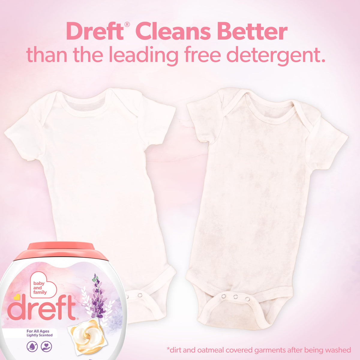 Dreft Laundry Detergent Pacs, Lightly Scented, Lavender, For Baby and Family, XL Pacs, 25 Count (Pack of 4)