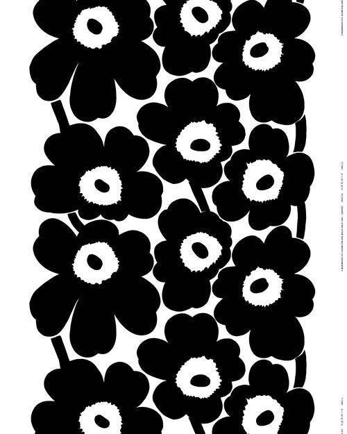 MARIMEKKO Tiise Mini Unikko Terry Cotton Cosmetic Bag (Black) – Floral Cosmetic Bag to Include in your Travel Essentials – 7x4x3 in