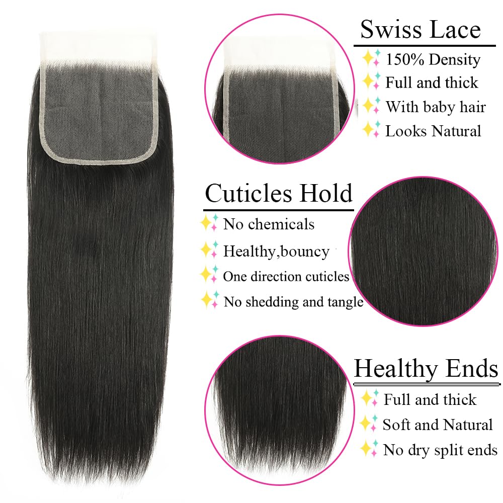 5x5 HD Lace Closure Straight Transparent HD Lace Closure Free Part 18 Inch