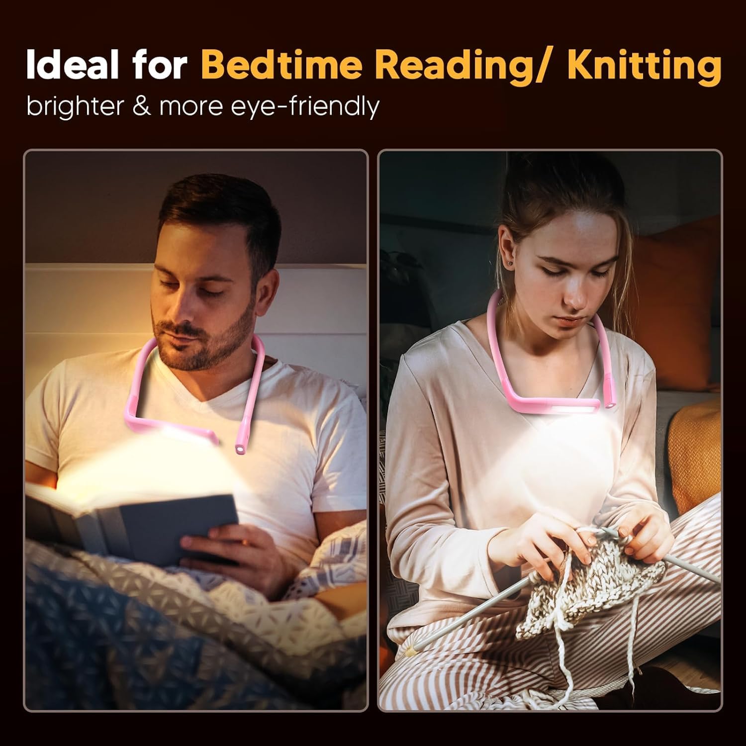 Neck Light for Reading in Bed at Night, Back to School Supplies College Dorm Essential Reading Light,Knitting Accessories Sewing Supplies Birthday Gifts for Women Mom Wife Nurse Gifts for Teen Girls