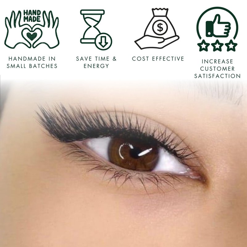 Pinneacle 1200 Premade volume fans eyelash extension for professional lash artist | Mixed 8 Sizes-in-1 Box | Lengths from 9-16mm | C, CC, D, M, L curl 6D 0.07 (Premium XXL Box L+ Curl 9-16mm)