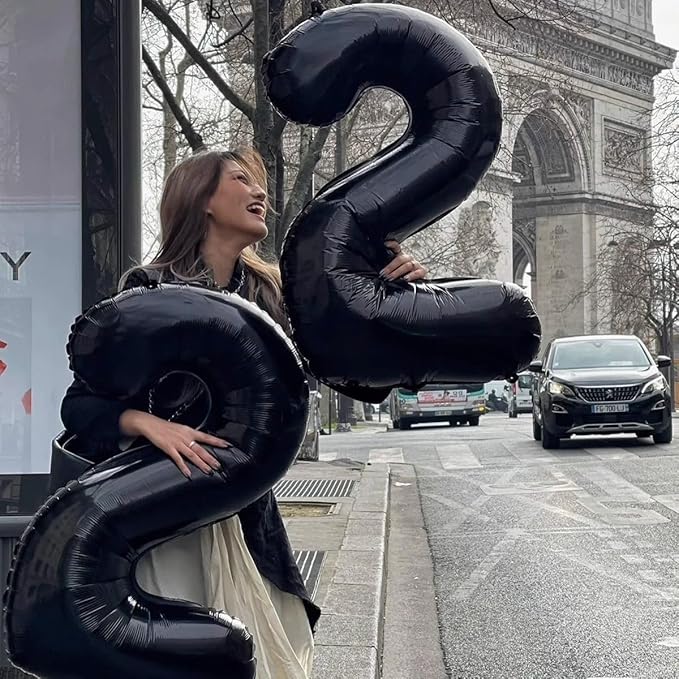 40 inch Black 1 Number Balloon Giant Foil Helium Balloons Black Large Digital Balloon 1 Number 1 Balloons for 1st Birthday Party Decorations Anniversary Events Decoration Supplies