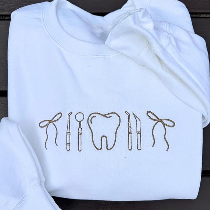 Chillever - Dental Hygienist Embroidered Sweatshirt, Gift For Hygienist, Tooth Gift, Teeth Sweatshirts For Women