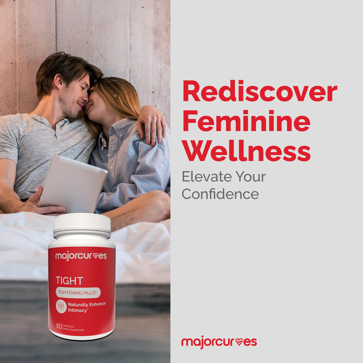 Major Curves Vaginal Tightening Pills – Feminine Support Supplement for Tone, Moisture & Intimate Wellness – V Rejuvenation & Odor Control with Herbal Extracts – Made in USA