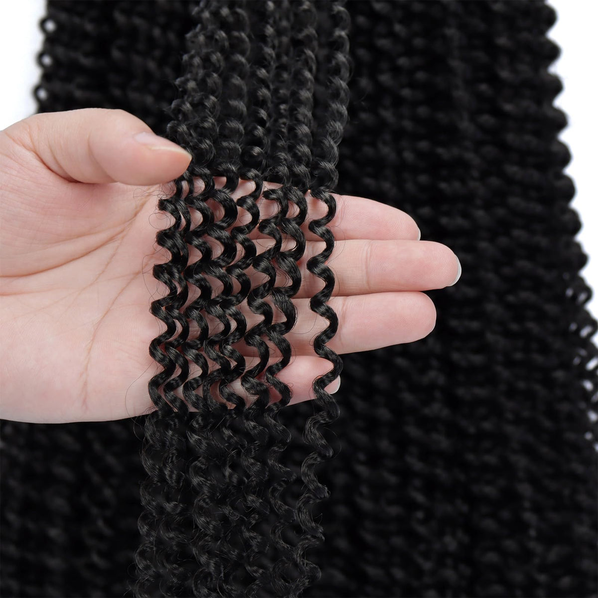 Dorsanee Passion Twist Hair 30 Inch 7 Packs Water Wave Crochet Hair Long Bohemian Curly Braiding Hair for Butterfly Locs, Faux Locs, Boho Style Spring Twist Crochet Braids (1B#)