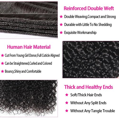 Taziza Brazilian Water Wave Bundles Human Hair 12A Unprocessed Virgin Remy Hair 3 Bundles(16 18 20 Inch) Water Wave Human Hair Bundles Wet and Wavy Natural Black Color