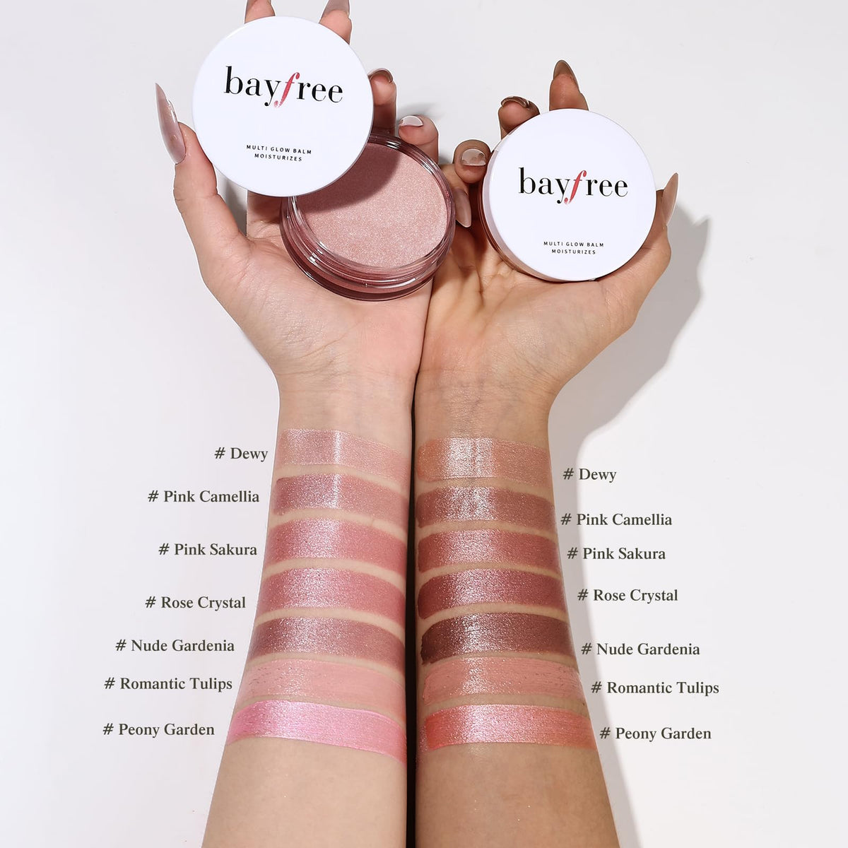 bayfree Multi Glow Balm Set, Cream Blush with Double-ended Brush, Radiant Finish, Hydrating, Creamy, Radiant Finish, Lightweight & Blendable Color, Face Balm