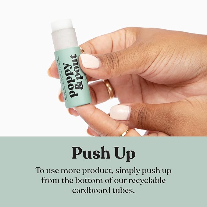 Jumbo Lip Balm Gift Set (3-Pack, Minty Flavors) | Poppy & Pout All Natural Lip Balms & Moisturizers | Hydrates with Beeswax, Vitamin E, Organic Coconut Oil | Cruelty-Free | Recyclable Cardboard Tube