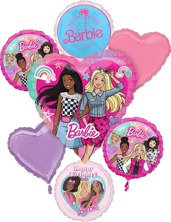 Barbie's Birthday Party Supplies Dream Together Foil Balloon Bouquet Decorations