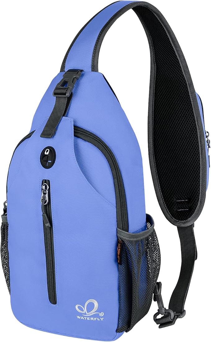 WATERFLY Crossbody Sling Backpack Sling Bag Travel Hiking Chest Bag Daypack