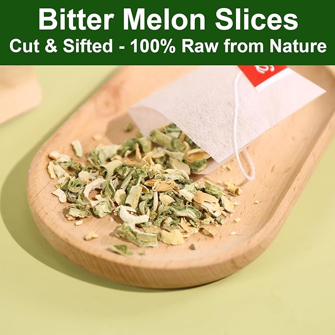 FullChea - Bitter Melon Tea, 2g X 40 Count - Premium Natural Dried Momordica Charantia - Cut & Sifted - Non-GMO - Caffeine-free - Support Wellness & Digestion Support