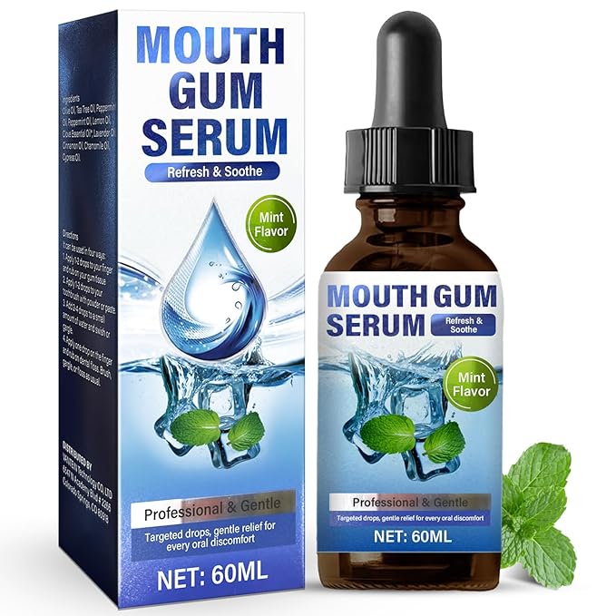 Gum Restore Drops, 60ml Alcohol-Free Oral Care Drops for Receding Gums, Dry Mouth & Fresh Bad Breath, Mint Flavor