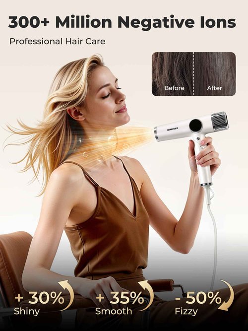 Portable Travel Hair Dryer, 110,000 RPM High-Speed Ionic Hair Dryers,Negative Ion Blow Dryer,4 Heat Settings & 3 Speed, Magnetic Diffuser & Concentrator,Low Noise, Lightweight, No Heat Damage