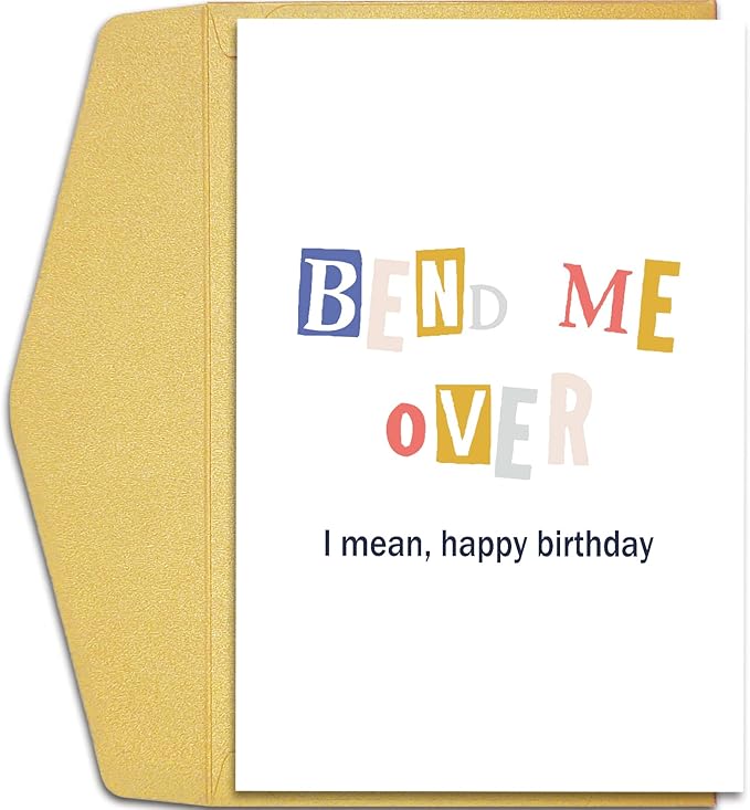 Qiliji Naughty Birthday Card for Him, Funny & Happy Birthday Card for Her