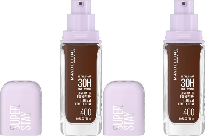 Maybelline Super Stay Lumi-Matte Foundation, Lightweight and Buildable Full Coverage Foundation Makeup For Up To 30HR Wear, 400, 1 Count (Pack of 2)