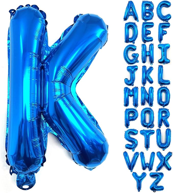 Lovoir 40 Inch Large Blue Letter K Balloons Big Size Jumbo Mylar Foil Helium Balloon for Birthday Party Celebration Decorations Alphabet Blue K
