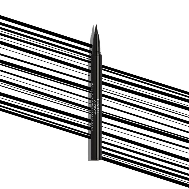 GA-DE Longevity Pure Waterproof Eyeliner - Fast-Drying, Liquid,Smudge Proof Eyeliner - Made with Super-Flex Brush for Precise Application - 0.01 oz