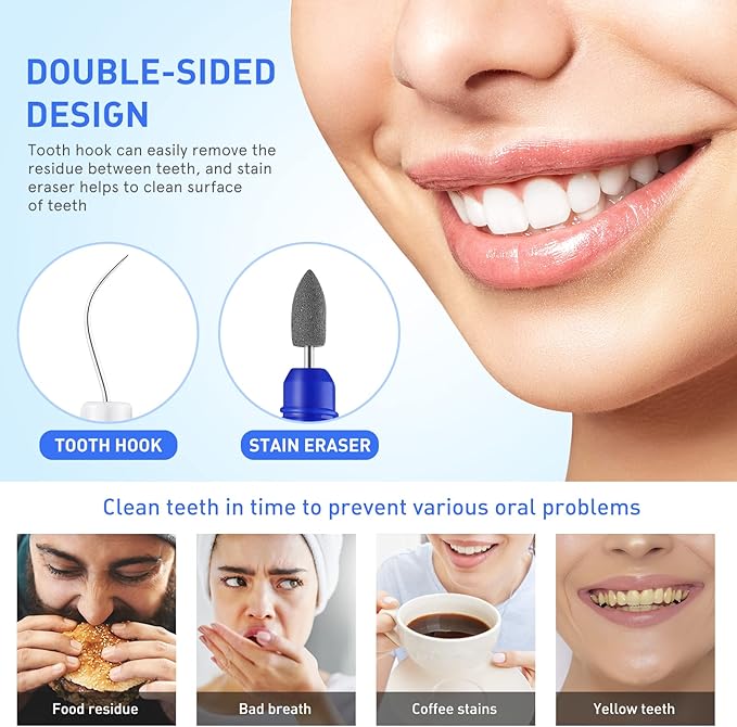2pcs Portable Oral Dental Tooth Hook Hygeine Cleaning Molars Tool Teeth Stains Remover Plaque Remover
