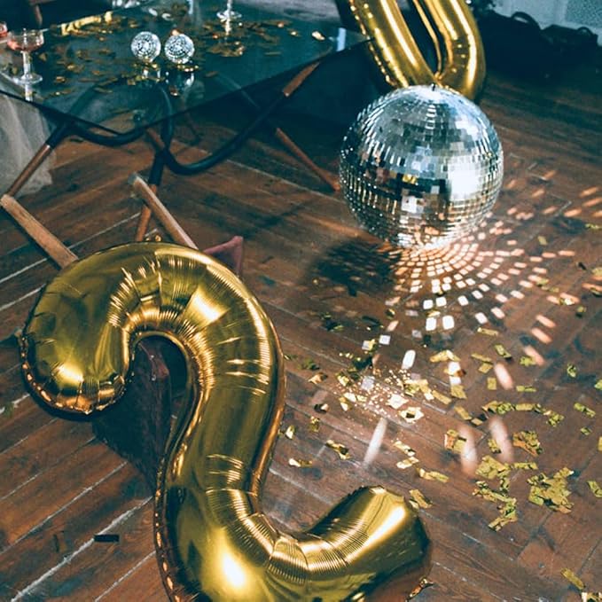 40 inch Gold Number Balloon Giant Foil Helium Balloons Gold Number 2 Balloon for 2nd Birthday Party Anniversary Decorations Supplies