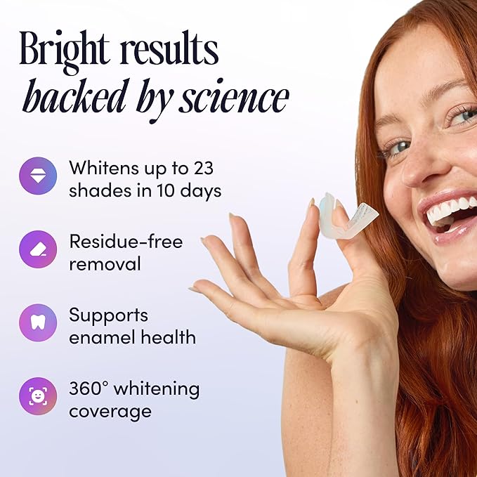 Teeth Whitening U-Wraps – 10 Treatments – 15% Hydrogen Peroxide, Enamel-Safe, No Harsh Sensitivity – Patented Strip Design with Aloe, Calendula & Peppermint – Fast, Even Whitening