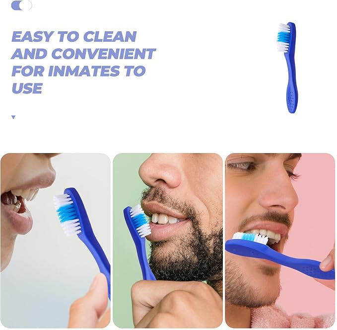10Pcs Mini Prison Toothbrushes with Soft Bristles Compact Short Handle Portable Oral Care for Inmates Gentle Gums Easy to Clean and Disinfect Safe for Correctional Use