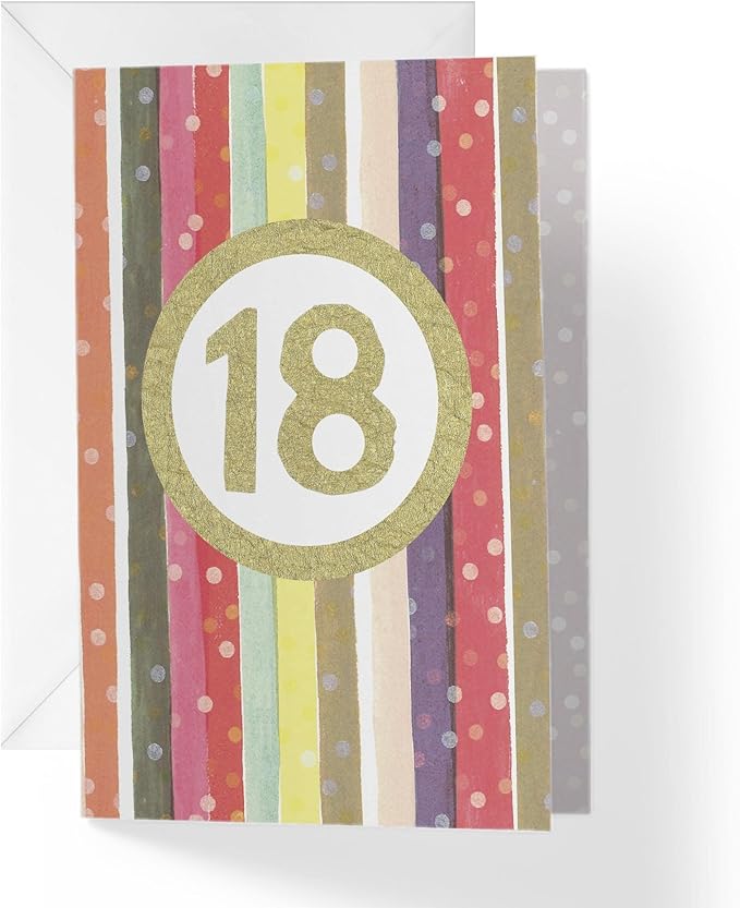| Happy 18th Birthday Card | 5”x7.5” | (Single Card + Envelope)