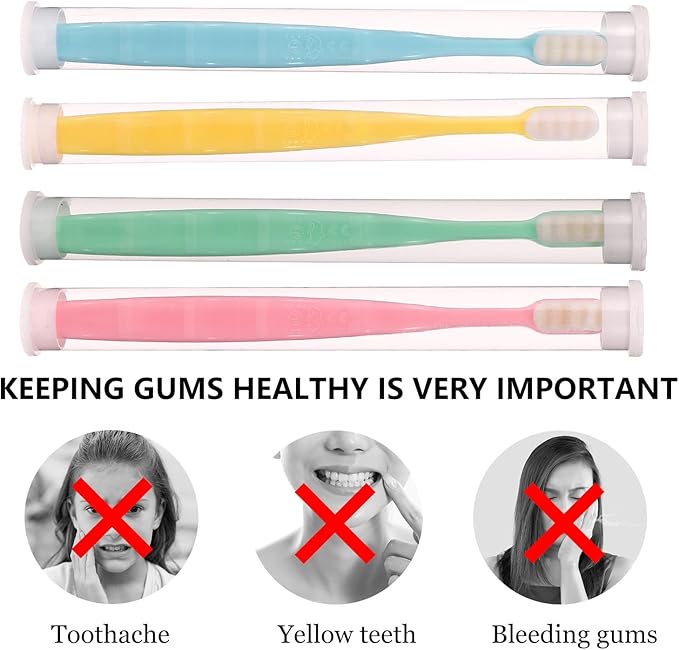4pcs Ultra Soft Bristle Toothbrush with Micro-Nano Bristles for Sensitive Teeth and Gums Manual Oral Care Tool for Adults Elderly Pregnant Women Braces and Tongue Cleaning