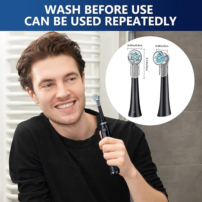 Toothbrush Head Covers for iO Toothbrush Heads,Toothbrush Caps Suitable for Electric Toothbrush Head, iO Brush Head Covers for Travel&Home (4 Pcs, Transparent)