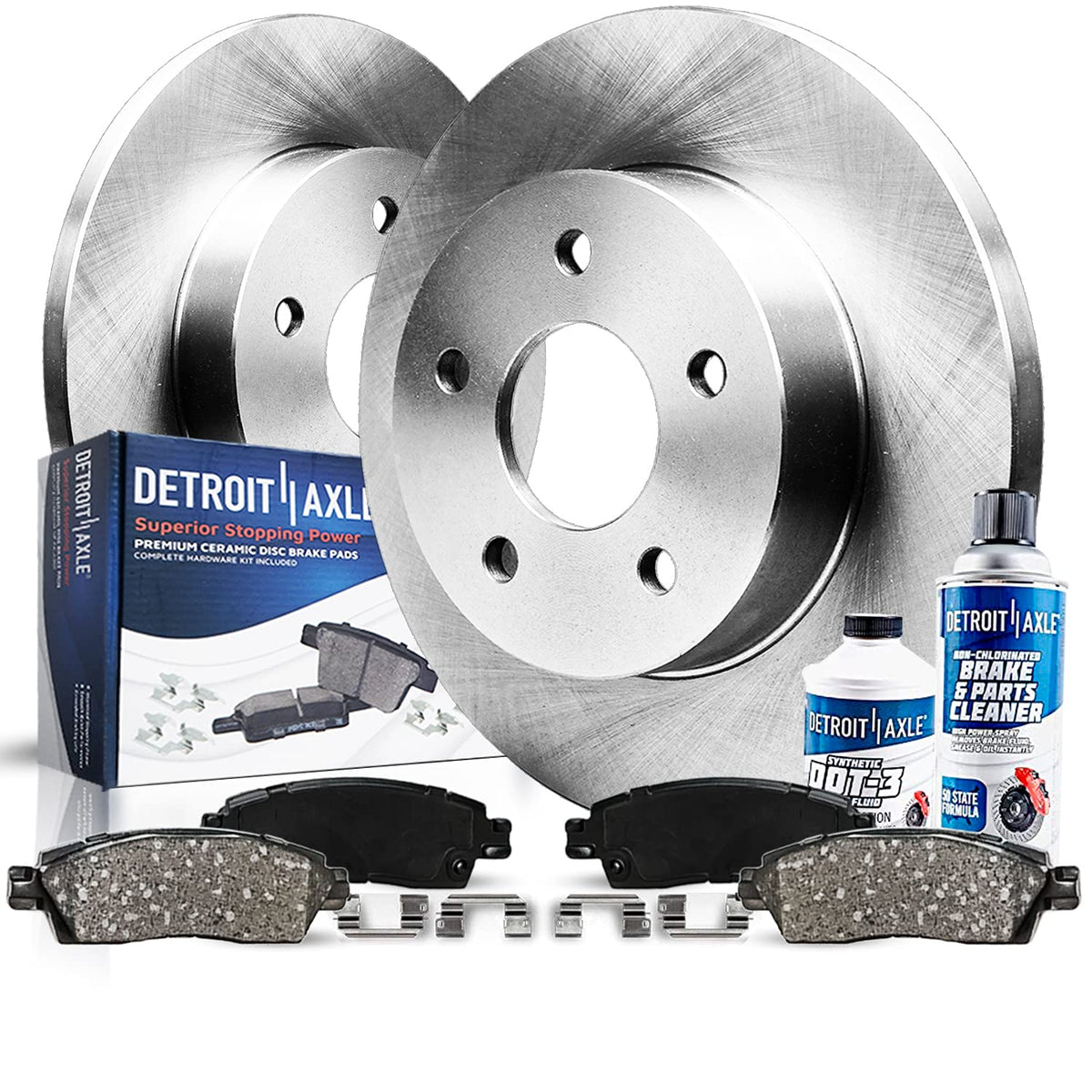 Detroit Axle - Rear Brake Kit for 2000-2005 VW Jetta, 2000-2004 TT, 1999-2006 Golf, 1998-2000 Beetle Brake Rotors and Ceramic Br