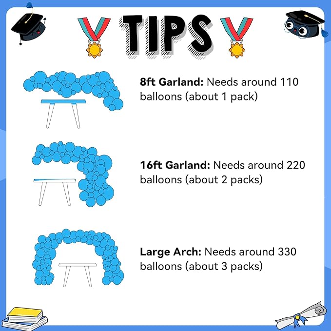 Blue and Gold Graduation Balloon Arch Kit 2026 Graduation Decorations, Gold Number 2026 Balloons with Explosion Star Diploma Grad Cap Foil Balloon for College High School Class of 2026 Graduate Party