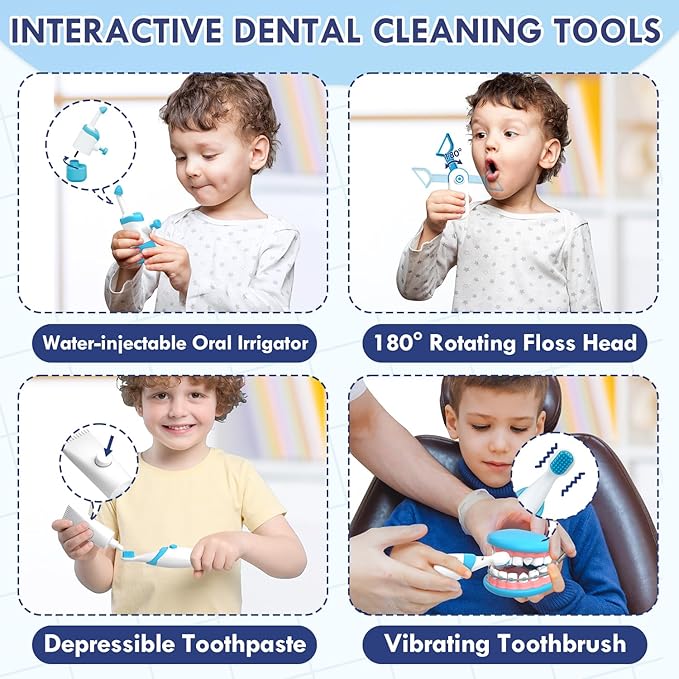 Lehoo Castle Doctor Kit for Toddlers 3-5, Kids Dentist Play Set, Toys for 4+ Year Old Girls Boys, Pretend Play for Toddlers 2-4, Kids Doctor Playset, Medical Kits for Boys 3+