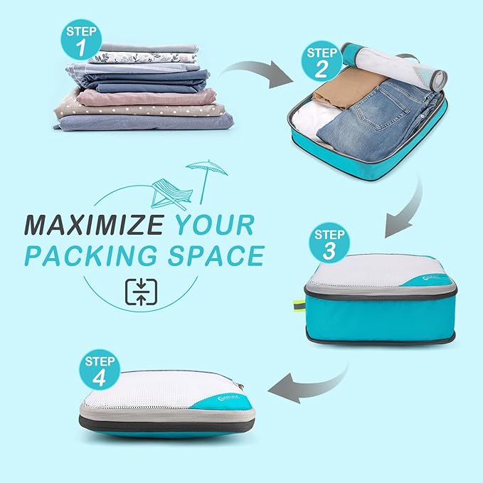 Compression Packing Cubes, Gonex Extensible Storage Mesh Bags Organizers