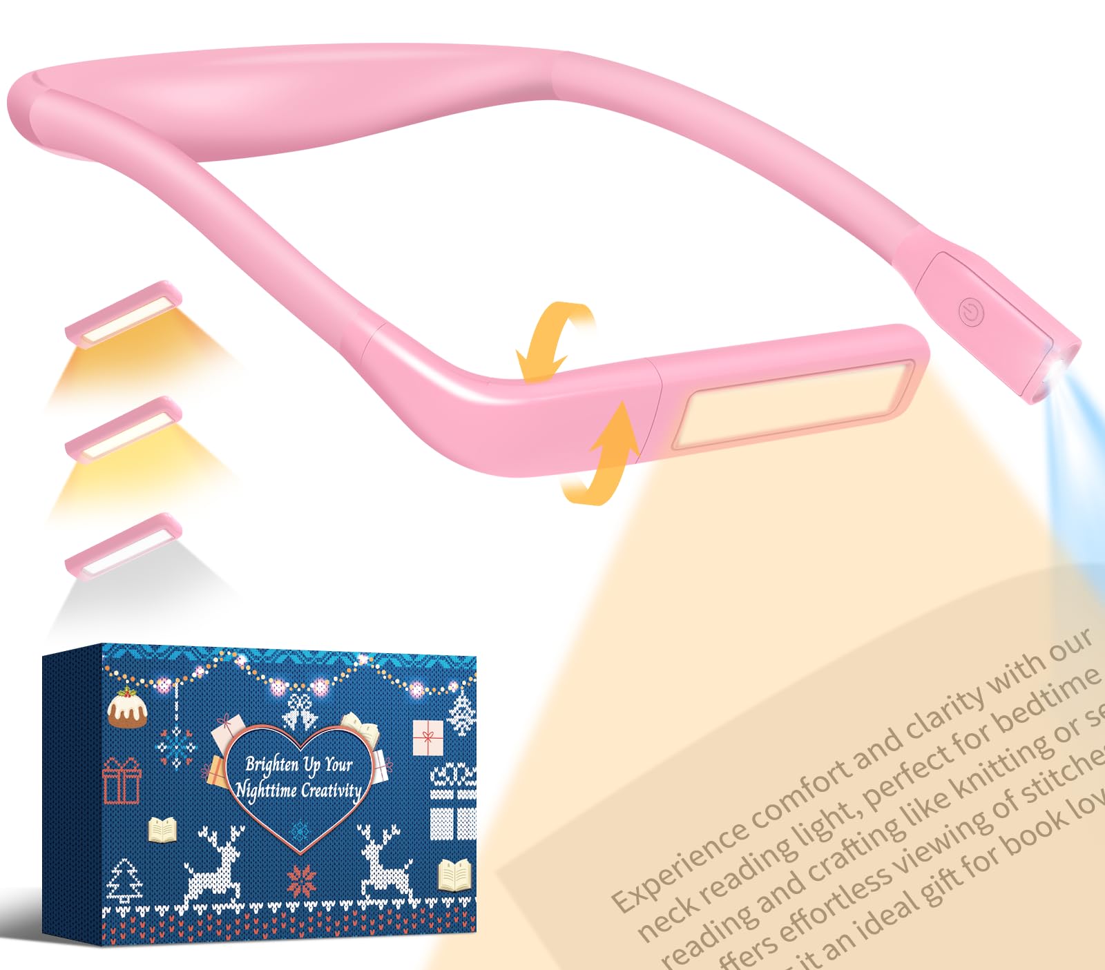 Neck Light for Reading in Bed at Night, Back to School Supplies College Dorm Essential Reading Light,Knitting Accessories Sewing Supplies Birthday Gifts for Women Mom Wife Nurse Gifts for Teen Girls
