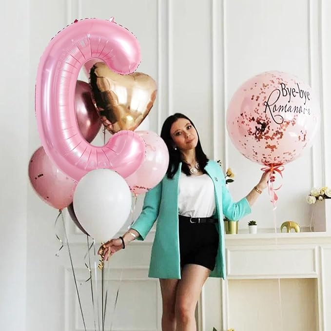 TONIFUL 40 Inch Large Pink Letter C Balloons Giant Foil Mylar Alphabet Balloon for Birthday Party Anniversary Baby Shower Wedding Supplies Decorations