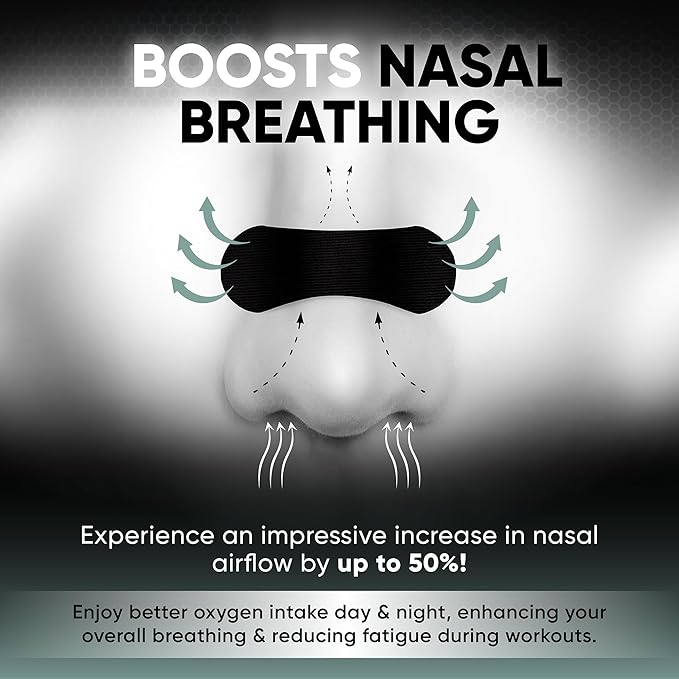 Performance Nasal Strips for Breathing | Nose Strips for Breathing | 30 Count Pack | Oil & Sweat Proof Adhesive | Nasal Stips for Sleeping | Extra Strength Adhesive | Fits All Size |