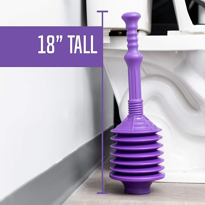 JS Jackson Supplies Professional Bellows Accordion Toilet Plunger Parent (Purple)