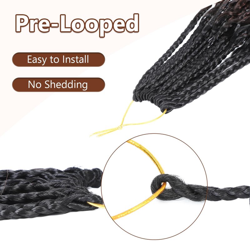 8 Packs Crochet Box Braids Hair-18 Inch Crochet Hair For Black Women Pre loople Crochet Hair with Curly Ends Goddess Box Braids Crochet Hair Braiding Hair Crochet Braids Hair for Black Women(1B/33/30)