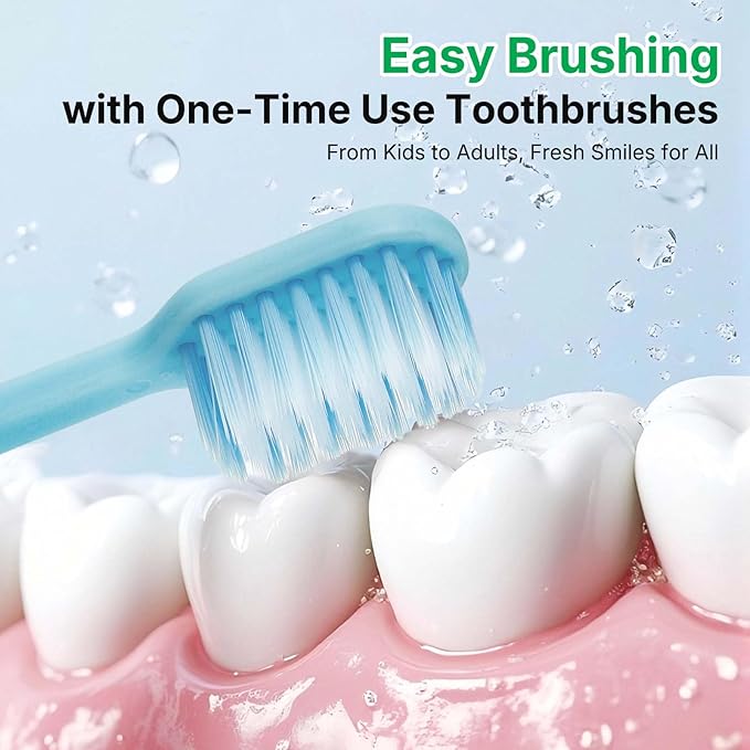 200 Pack Premium Disposable Toothbrushes Bulk – Individually Wrapped Soft Bristle Toothbrushes for Travel, Hotel Guest, Donation, Kids, Adults – Single Use, Family & Emergency Hygiene