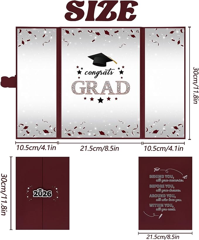 Vlipoeasn 2026 Graduation Guest Book Alternative, Maroon Class of 2026 Graduation Party Decorations, Graduation Signature Book for 2026 College High School, Unique Graduation Gifts for Friends