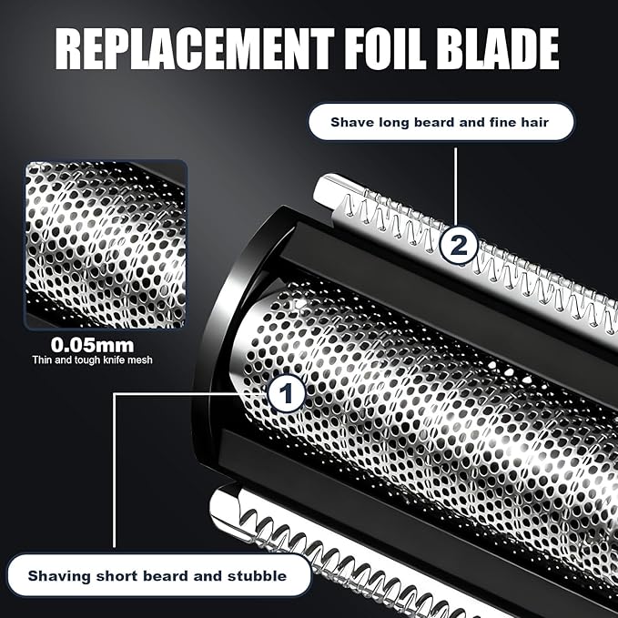 Shaver Replacement Blade compatible with MANSCAPED The Lawn Mower 5.0 Ultra SkinSafe Replacement Foil Shaver Head Refill (Black-Lawn Mower 5.0 Foil Blade/2PCS)