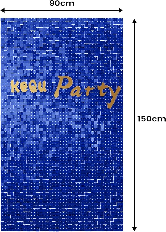 Shimmer Sequin Wall Backdrop Panels, 12pcs DIY Party Decor for Wedding, Birthday, Graduation, Anniversary, Engagement, Holiday & Home Decoration (Blue)