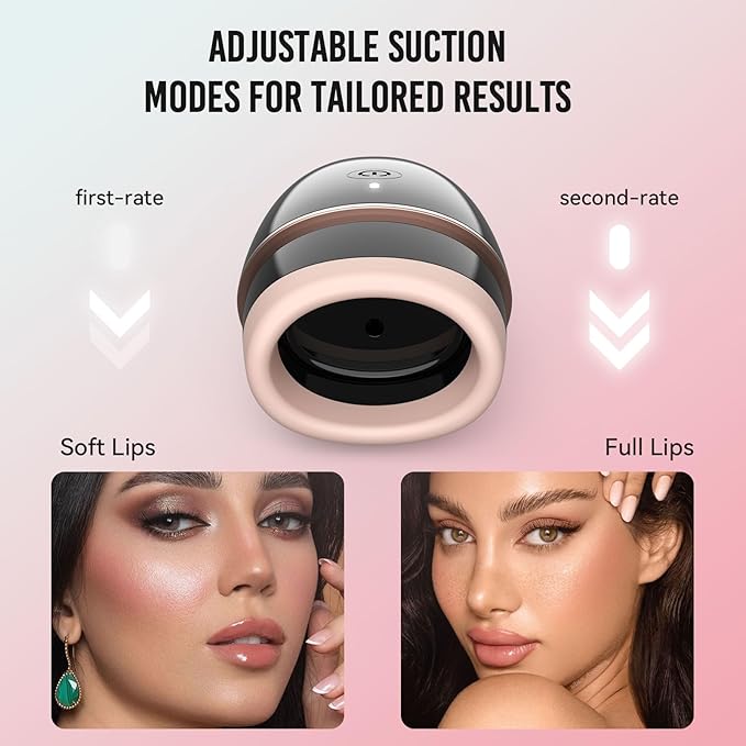Lip Plumper Tool, Electric Lip Plumper Device for Fuller Volume - Instant Plumping, Natural Enhancement, Safe & Comfortable Suction Tool, Easy to Use, Long-Lasting Plump Effect for Women