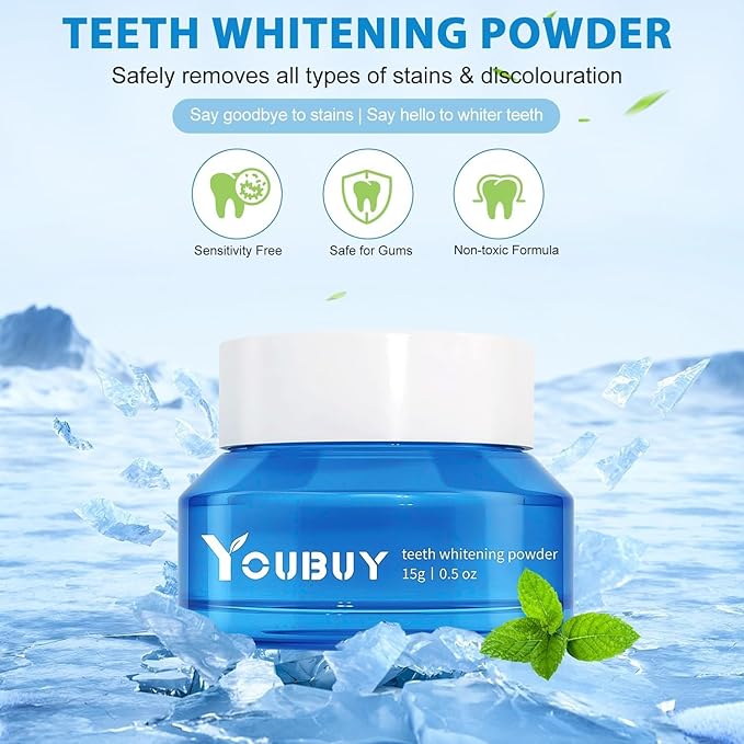 Teeth Whitening Powder, Teeth Whitening Toothpaste,White Tooth Powder,Instant,Stain Removal & Fresh Breath (2)