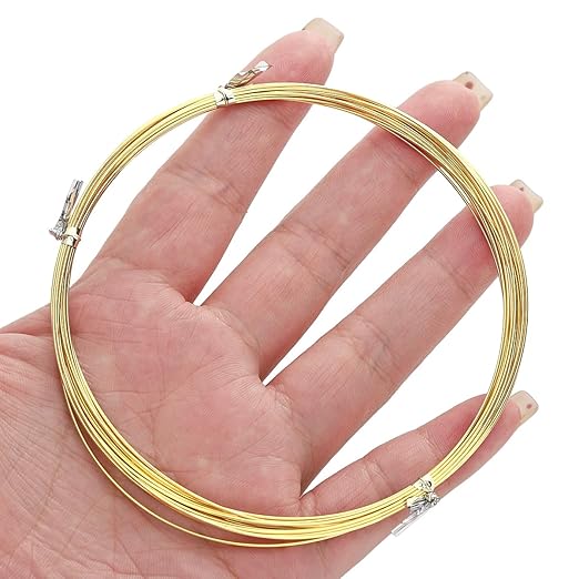 14K Gold Plated Wire 0.6mm 5 Meters Bead Cord for Bracelet Necklace Charm Beading Jewelry Making Findings