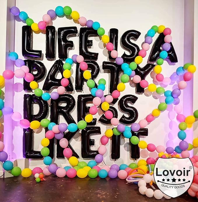 Lovoir 40 Inch Large Black Letter S Balloons Big Size Jumbo Mylar Foil Helium Balloon for Birthday Party Celebration Decorations Alphabet Black S