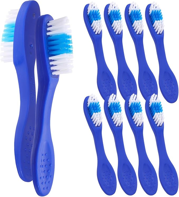 10Pcs Prison Toothbrush with Large Ergonomic Handle Plastic and Nylon Mini Toothbrushes for Oral Cleaning and Comfort Grip Soft Bristles for Detainee Use and Hygiene Maintenance