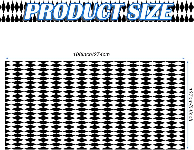 Irenare 6 Pieces Black and White Checkered Tablecloth Gingham Tablecover Disposable Plastic Tablecloth Spring Picnic Tablecover for Spring Birthday Party Sock Hop Holiday Party Decor 54 x 108 Inches
