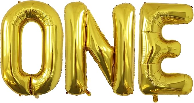 Gold One Balloons for 1st Birthday Party- 40 Inch Gold 1 Balloon for First Birthday Decorations, Number One Balloon, Mylar Foil One Birthday Balloons for Anniversary Decorations,Baby Shower